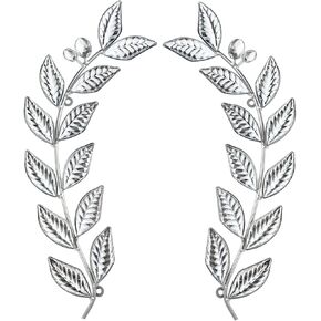 Knitgrip 2 Pcs Silver Metal Leaf Wall Decor Modern Minimalist Leaf Wall Art Bling Leaf Home Decoration Classic Hanging Tree Branch Wall Sculptures for Home Living Room Bedroom Bathroom