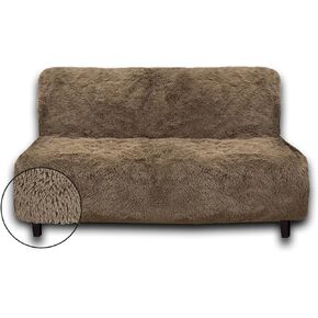 Plush Couch Cover for Sofa and Furniture, Water Resistant Slipcover, Non-Slip, Easy-to-Install, Prefect for Kids,Dogs,Cats.(Magic Gray, Futon)