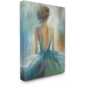 Stupell Industries Ballet Girl Blue Orange Figure Painting, Design by Third Wall Art, 36 x 48, Canvas, aa-208_cn_36x48