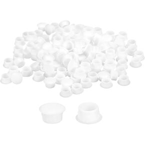 uxcell 300Pcs Screw Hole Plugs, 12mm(1/2") Dia Plastic Round Button Plugs Snap in Locking Hole Covers Flush Type Caps for Furniture Cabinet, White