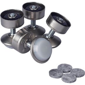Furniture Round Steel Tube Legs Levelers Swivel Feet(4 Sets),Angle Height Adjustable,Suitable for Tables, Chairs, Coffee Tables and Other Furniture Steel Pipe Legs,with Self-Adhesive Felt Pads