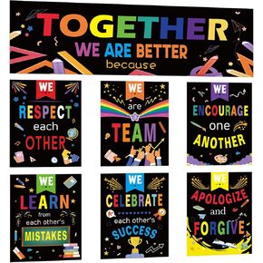 Classroom Banner Decoration Positive Colorful Poster Bulletin Board Sets Inspirational Sign for Teacher Kindergarten Primary Elementary School Motivation Wall Decor Back to School Welcome Supplies