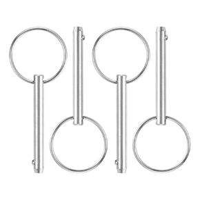 uxcell 4Pcs 6mmx38mm Quick Release Pins, 316 Stainless Steel Marine Hardware for Marine Mountain Seat, Ship Outfitting, Shipbuilding, Silver