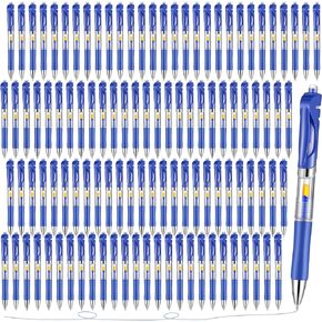 200 Pieces Retractable Ballpoint Pen Bulk Medium Point Pens Rolling Ball Refillable Pens 0.5mm Refillable Ink Pens Ballpoint Bold Pens Office School (Black)