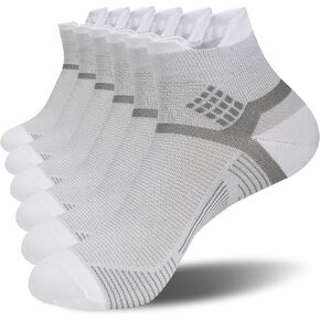Ankle Compression Sock for Men and Women 6 Pairs, Athletic Running Socks with Arch Support for Plantar Fasciitis