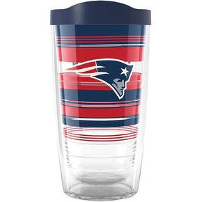 Tervis NFL New England Patriots - Hype Stripes Made in USA Double Walled Insulated Tumbler Travel Cup Keeps Drinks Cold & Hot, 16oz, Classic