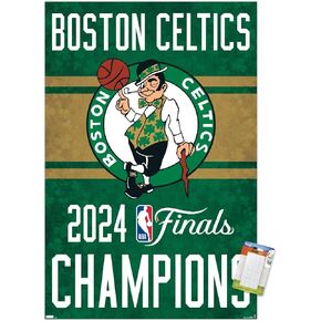 Trends International NBA Boston Celtics - 2024 NBA Finals Team Logo Wall Poster, 22.37" x 34.00", Poster & Mount Bundle