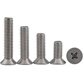 DGZ 25pcs M8-1.25 X 30mm Stainless Steel Flat Head Phillipsl Machine Screws Bolts,Countersunk Machine Screws