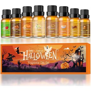 Halloween Gifts for Women, 8 x 10ml Halloween Fragrance Oils for Candle Soap Making, Halloween Essential Oils for Diffuser Boo Basket Stuffers for Women