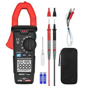 MESTEK Digital Clamp Meter Multimeter Tester 6000 Counts with NCV Amp Ohm Volt Measures AC/DC Current & Voltage, Temperature, Capacitance, Resistance, Diodes, Continuity Backlight Electrican Tools