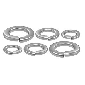 QISHENG 100 PCS Black #6-32 Stainless Steel SAE Spring Lock Washers,Stainless Steel 18-8 A2(304) washers,Home Washer