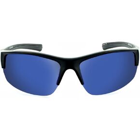 Optic Nerve - 2022 Premium & Affordable Polarized Sport Sunglasses for Men/Women, River City Edition with Matte Black/Grey Rubber Frame/Smoke/Blue Mirror Lens