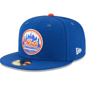 New Era MLB 59FIFTY Cooperstown Authentic Collection Fitted On Field Game Cap Hat (as1, Numeric, Numeric_7, New York Mets Blue Cooperstown)