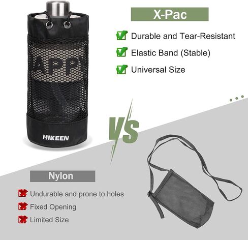 حامل زجاجة مياه على الظهر من Hikeen X-PAC، جراب زجاجة مياه قابل للطي مع رباط مفتوح، حامل زجاجة مياه شبكي خفيف الوزن مقاوم للاهتراء مع حلقة تسلق للسفر والمشي لمسافات طويلة والأنشطة الخارجية in Kuwait