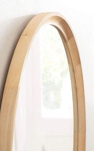 Kate and Laurel Hatherleigh Modern Farmhouse Round Wooden Wall Mirror, 34 Inch Diameter, Rustic Brown, Decorative Wood Circle Mirror for Use in Bathroom, Entryway, or Bedroom in Saudi Arabia