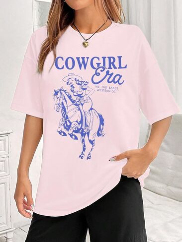 Cowgirl Era Shirt Women Country Music T-Shirt Vintage Western Rodeo T-Shirt 90s Music Lover Short Sleeve Top in Saudi Arabia