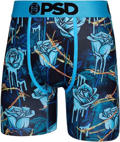 PSD Men's Floral Print Boxer Briefs - 7 Inch Inseam Breathable and Supportive Men's Underwear with Moisture-Wicking Fabric in Saudi Arabia