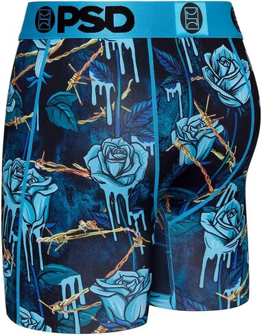 PSD Men's Floral Print Boxer Briefs - 7 Inch Inseam Breathable and Supportive Men's Underwear with Moisture-Wicking Fabric in Saudi Arabia