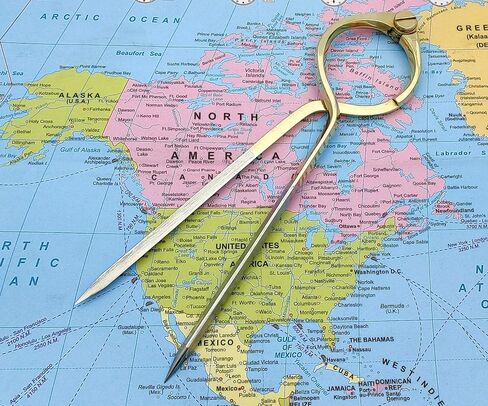 5MoonSun5's Vintage Navigation Straight Pattern Artist Divider Solid Brass Drawing Tool Professional 8" Long Divider Marine Navigation Compass with Handmade Leather case (8 inch Brass tip) in Kuwait