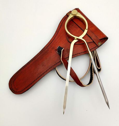 5MoonSun5's Vintage Navigation Straight Pattern Artist Divider Solid Brass Drawing Tool Professional 8" Long Divider Marine Navigation Compass with Handmade Leather case (8 inch Brass tip) in Kuwait