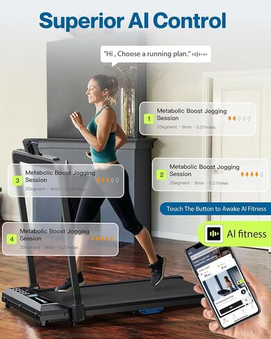 Walking Pad, Under Desk Treadmill for Home Office, 2 in 1 Portable Walking Treadmill with Remote Control, Walking Jogging Machine in LED Display in Saudi Arabia
