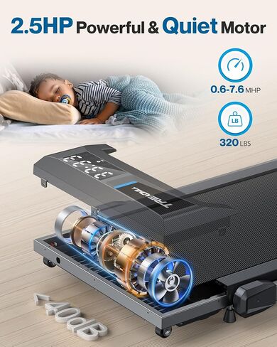 Walking Pad, Under Desk Treadmill for Home Office, 2 in 1 Portable Walking Treadmill with Remote Control, Walking Jogging Machine in LED Display in Saudi Arabia