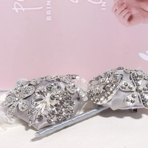 WANLIAN Wrist Corsage with Peal and Rhinestone Corsage and Boutonniere Set for Wedding,Prom,Party (Silver Gray，2 Pieces) in Saudi Arabia