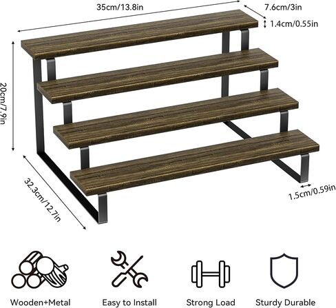 3 Tier Wooden Display Riser Stand Perfume Organizer Stands, Tiered Cupcake Stand Holder, Spice Rack Organizer, Display Shelves Riser Stand Organizer for Decoration, Display Rack Stand Perfume Holder in Saudi Arabia