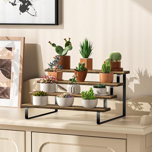 3 Tier Wooden Display Riser Stand Perfume Organizer Stands, Tiered Cupcake Stand Holder, Spice Rack Organizer, Display Shelves Riser Stand Organizer for Decoration, Display Rack Stand Perfume Holder in Saudi Arabia