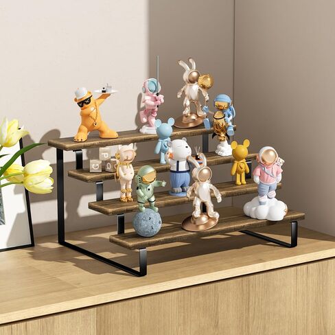 3 Tier Wooden Display Riser Stand Perfume Organizer Stands, Tiered Cupcake Stand Holder, Spice Rack Organizer, Display Shelves Riser Stand Organizer for Decoration, Display Rack Stand Perfume Holder in Saudi Arabia