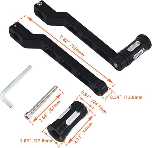 Heel Toe Shift Pegs, Aluminum Front and Rear Levers w/Shifter Pegs for Harley 1986-2017 FL Softail,1988-2023 Touring Road King Road Glide Street Glide Electra Glide and 2008-2023 Trike in Kuwait
