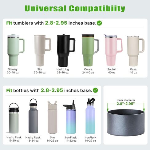 Silicone Boot for Stanley 40 oz Tumbler-Matte Luster Protective Silicone Sleeve Fit for Stanley Cup with 2.8-3'' Bottom, BPA Free in Saudi Arabia
