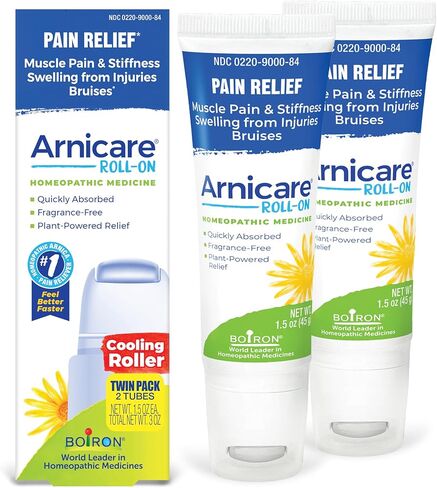 BOIRON Arnicare Roll-On لتخفيف آلام المفاصل وآلام العضلات وألم العضلات والتورم الناتج عن الكدمات أو الإصابات - أسطوانة معدنية تبريد وخالية من العطور - 3 أونصة (عبوتان بحجم 1.5 أونصة) in Saudi Arabia