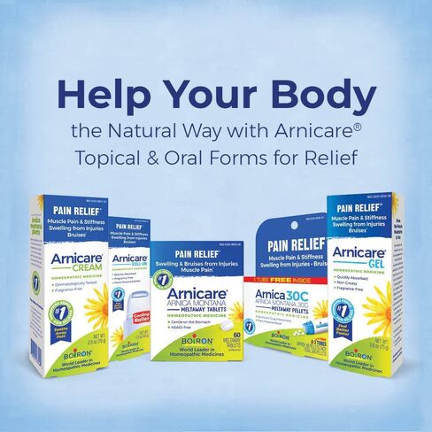 BOIRON Arnicare Roll-On لتخفيف آلام المفاصل وآلام العضلات وألم العضلات والتورم الناتج عن الكدمات أو الإصابات - أسطوانة معدنية تبريد وخالية من العطور - 3 أونصة (عبوتان بحجم 1.5 أونصة) in Saudi Arabia