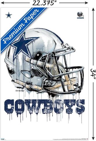 Trends International NFL Dallas Cowboys - Drip Helmet 20 Wall Poster, 22.375" x 34", Premium Unframed Version in Saudi Arabia
