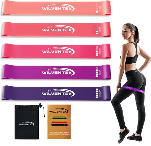 Resistance Bands, Natural Latex Band Loop Set, 5 Different Resistance Levels [10LBS-115LBS] for Workout, Gym, Stretching, Yoga, Home Fitness, Training, Exercise in Saudi Arabia