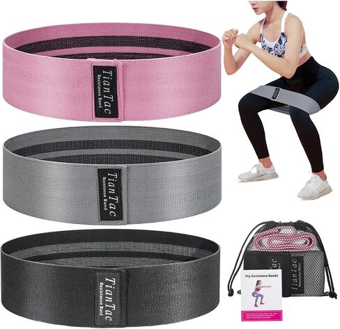 TianTac Booty Resistance Bands for Leg and Butt, Exercise Resistance Bands for Women/Men, Workout Resistance Bands Set Elastic Fabric Loop for Fitness in Saudi Arabia