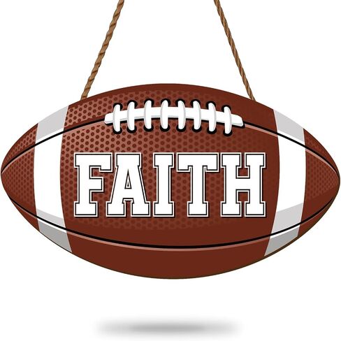 Whaline Fall Football علامة تعليق خشبية لخريف كرة القدم الإيمان جدار لوحة كرة القدم لعبة كرة القدم الرياضية ترحيب إكليل علامة الباب شماعات للمزرعة المنزل جدار نافذة الشرفة سطح الطاولة لوازم ديكور الحفلات in Saudi Arabia
