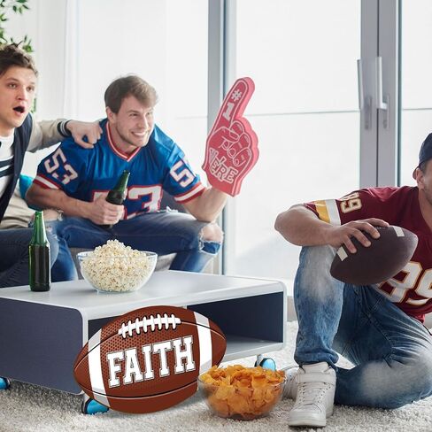 Whaline Fall Football علامة تعليق خشبية لخريف كرة القدم الإيمان جدار لوحة كرة القدم لعبة كرة القدم الرياضية ترحيب إكليل علامة الباب شماعات للمزرعة المنزل جدار نافذة الشرفة سطح الطاولة لوازم ديكور الحفلات in Saudi Arabia