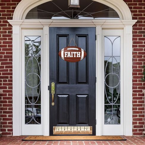 Whaline Fall Football علامة تعليق خشبية لخريف كرة القدم الإيمان جدار لوحة كرة القدم لعبة كرة القدم الرياضية ترحيب إكليل علامة الباب شماعات للمزرعة المنزل جدار نافذة الشرفة سطح الطاولة لوازم ديكور الحفلات in Saudi Arabia