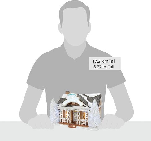 القسم 56 مجموعة قرية الثلج الأصلية 1056 مبنى منزل عيد الميلاد المضاء - منازل قرية عيد الميلاد التقليدية المصنوعة يدويًا من السيراميك المطلي يدويًا مع أضواء ديكور منزلي، 6.7 بوصة in Saudi Arabia