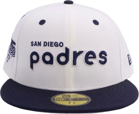 قبعة New Era MLB 59FIFTY Cooperstown Authentic Collection من الكروم (7 5/8، سان دييغو بادريس، أبيض أسود Cooperstown) in Saudi Arabia
