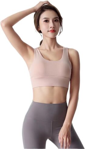 Sports Bra for Women Padded Medium Support Criss Cross Strappy Bras Seamless High Impact Yoga Exercise Athletic Bras in Saudi Arabia
