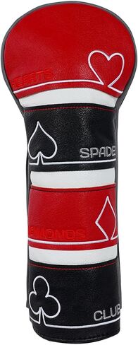 Craftsman Golf Poker Spade Hearts Diamonds Clubs Black and Red Golf Club Headcovers Protector in Saudi Arabia