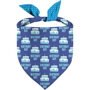 Birthday Boy Dog Bandanas, Reversible Dual-Layer Birthday Design Holiday Puppy Dog Kerchief Gifts (02)