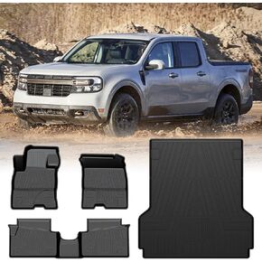 T TGBROS Floor Mats Custom Fit for 2022-2023 2024 Ford Maverick Accessories All Weather Protection TPE 2 Rows Floor Liners Set Non-Slip Black(Only Fit for Hybrid Model)