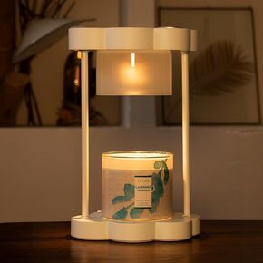 Candle Warmer Lamp with Dimmer, Mothers Day Gift for Mom, 0-6 Hour Timer, Stylish Cloud Like Shape, Large Size Candle Lamp as Home Decor, Gift for Girlfriend, Ivory