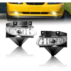 LED Fog Lights Compatible with 1999 2000 2001 2002 2003 2004 Ford Mustang, A Pair Of Front Bumper Lamp With Clear Lens