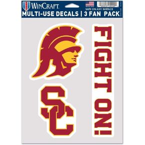 NCAA USC Trojans Decal Multi Use Fan 3 Pack, Team Colors, One Size in Kuwait