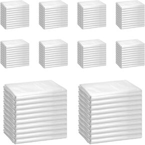 Stockroom Plus 200 Pack Disposable Salon Aprons for Hair Stylist, Barber Shop, Artists, Groomers, One Size Clear Plastic Smocks (45.3 x 27.5 In)